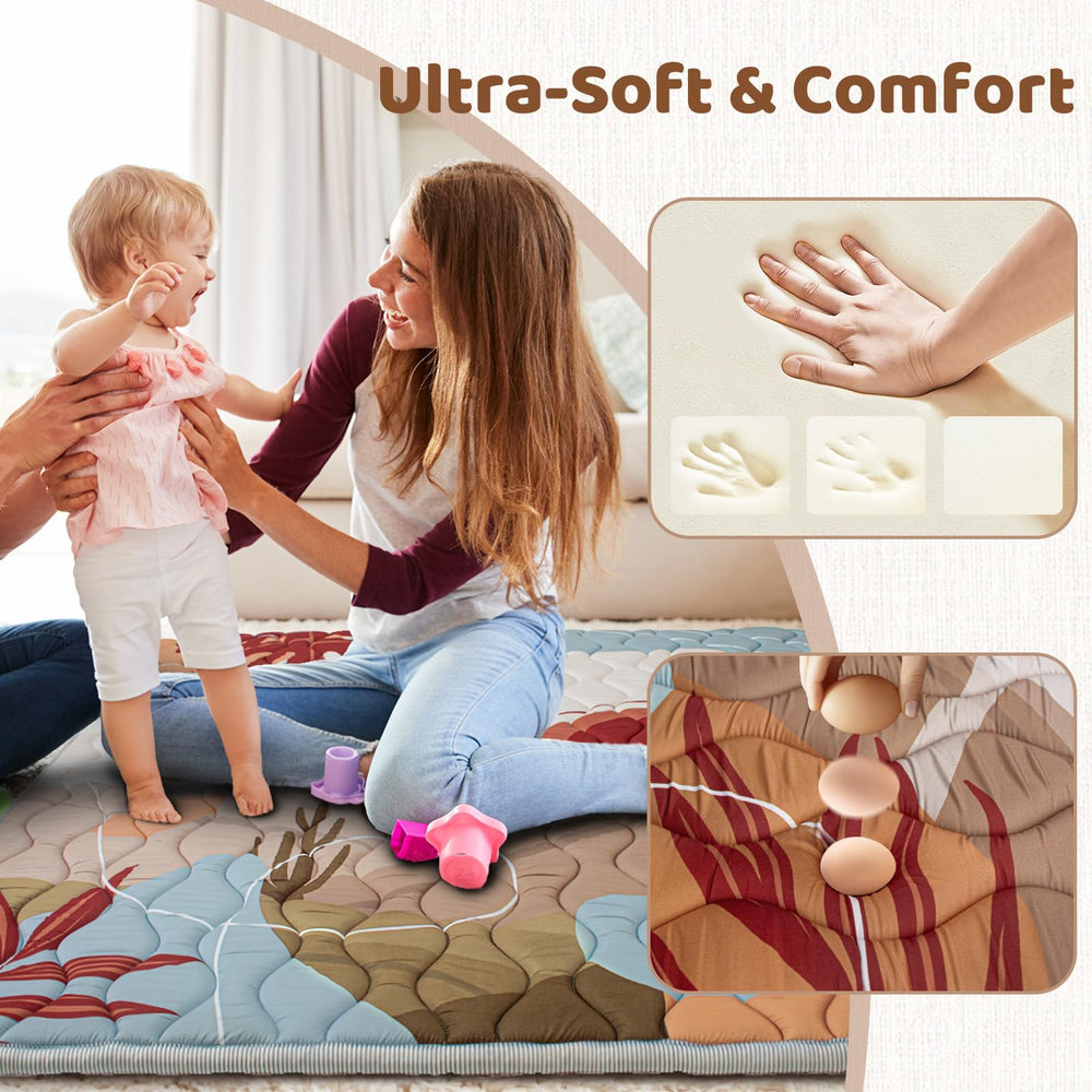 Beavtaens desert play mat is machine washable for quick cleanup