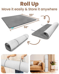 Beavtaens baby play mat showing non-slip bottom for stable play on smooth floors.