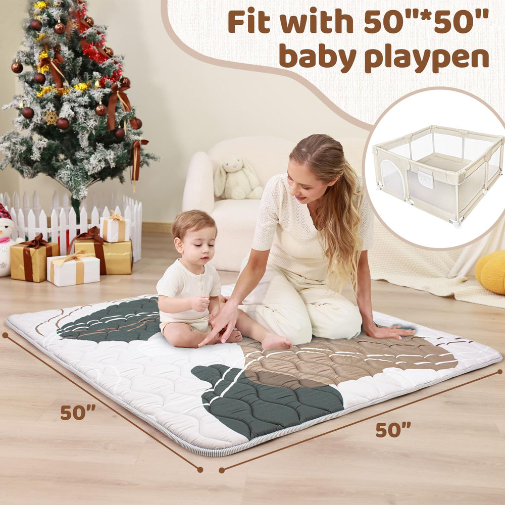Beavtaens baby play mat highlights upgraded non-slip dots for stable floor grip.