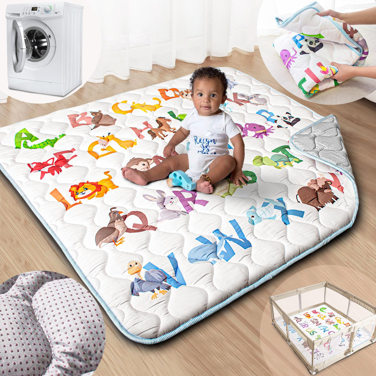 Beavtaens Baby Play Mat soft touch for cozy crawling and tummy time.