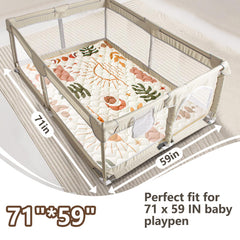 Beavtaens Boho Nature play mat anti-slip underside for stable crawling