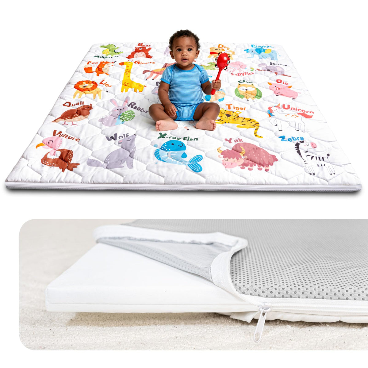 Beavtaens foam baby play mat cover removable for easy cleaning