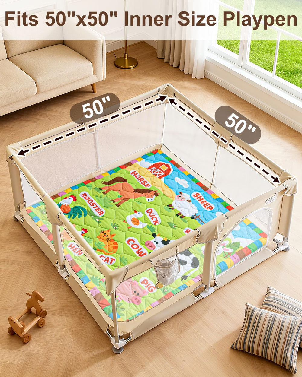 Beavtaens foam play mat ideal for indoor and outdoor playpen setups