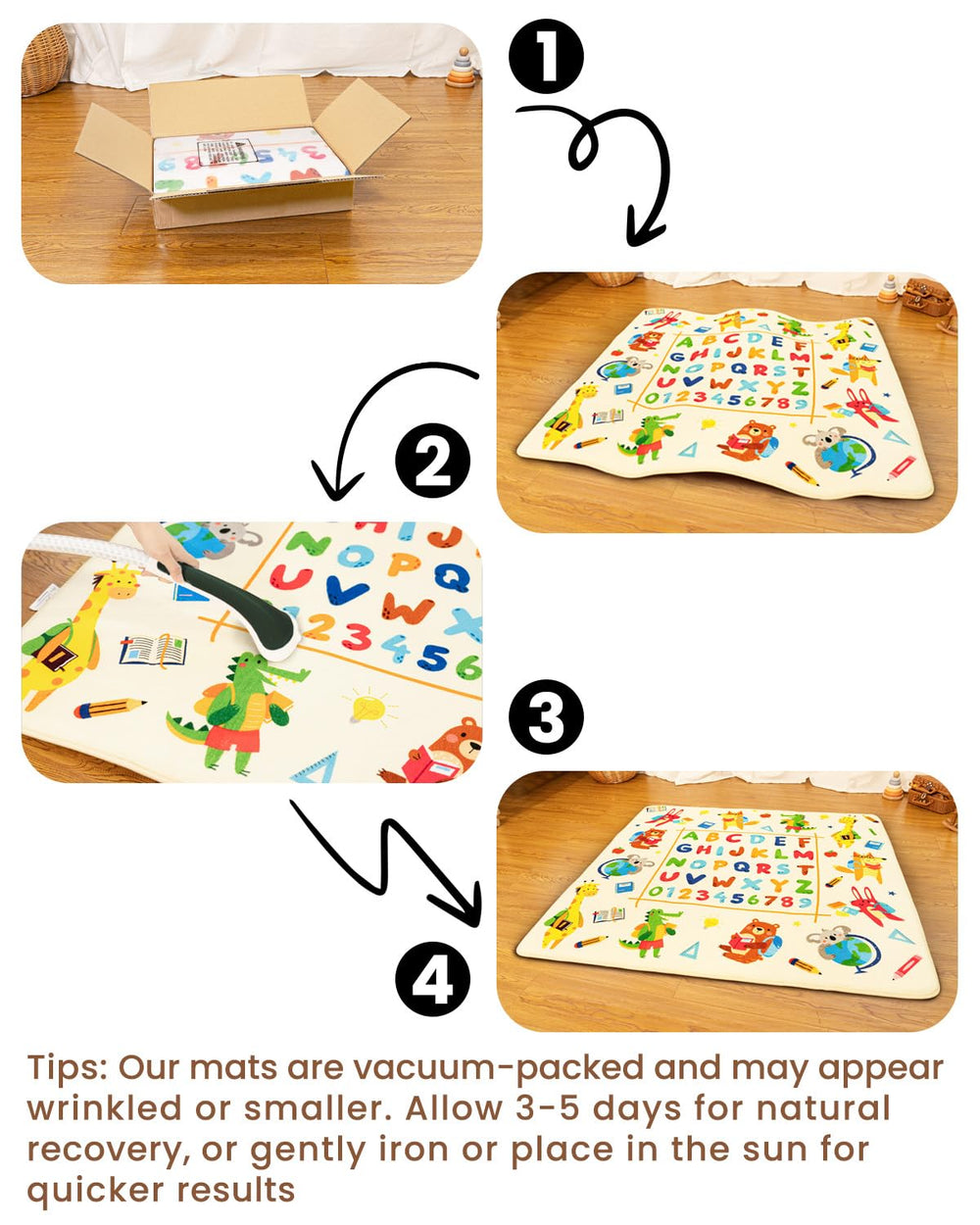 Beavtaens memory foam core cushions knees and wrists during play.