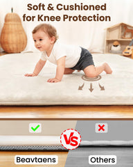 Beavtaens memory foam core provides cushioned support during crawling and tummy time.