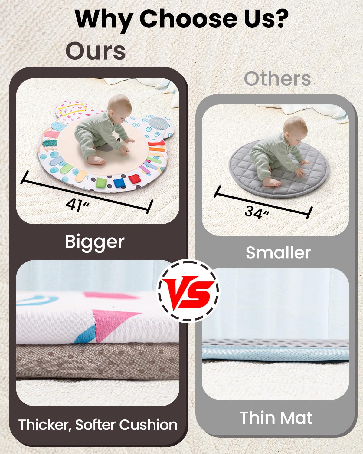 Beavtaens Montessori zones support tummy time and sensor exploration