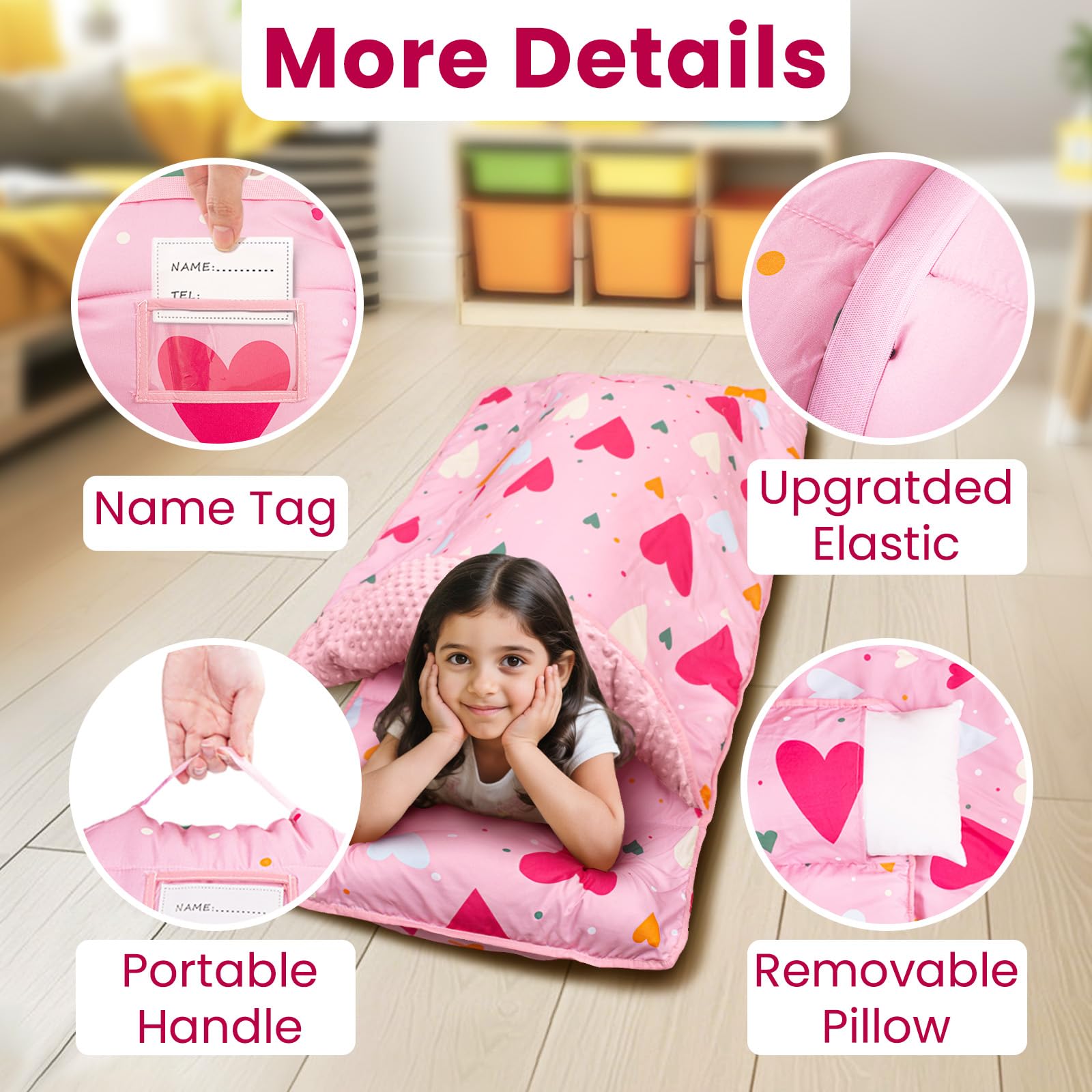 Beavtaens nap mat measures 55 by 22 inches for larger kids