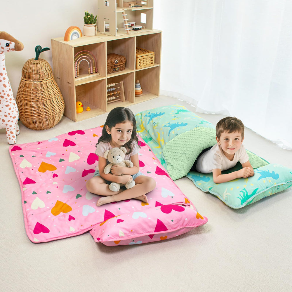 Beavtaens nap mat rolled with elastic band for quick storage