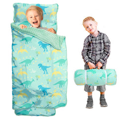 Beavtaens nap mat in dinosaur design, 55x22 inches, ideal for preschool naptime.