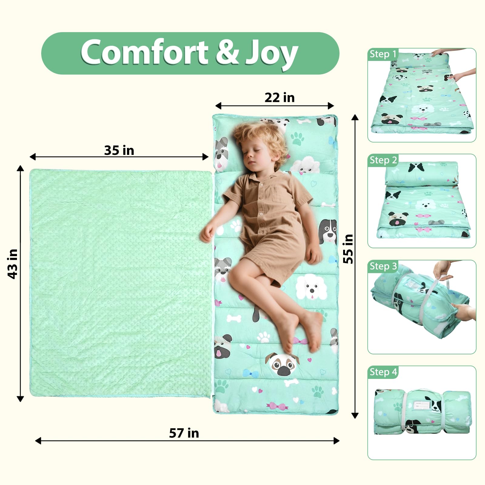 Beavtaens nap mat showing elastic band and name pocket