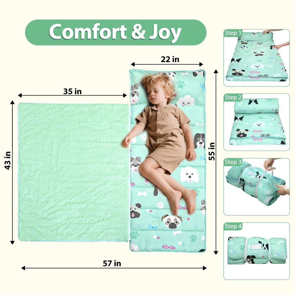 Beavtaens nap mat showing elastic band and name pocket
