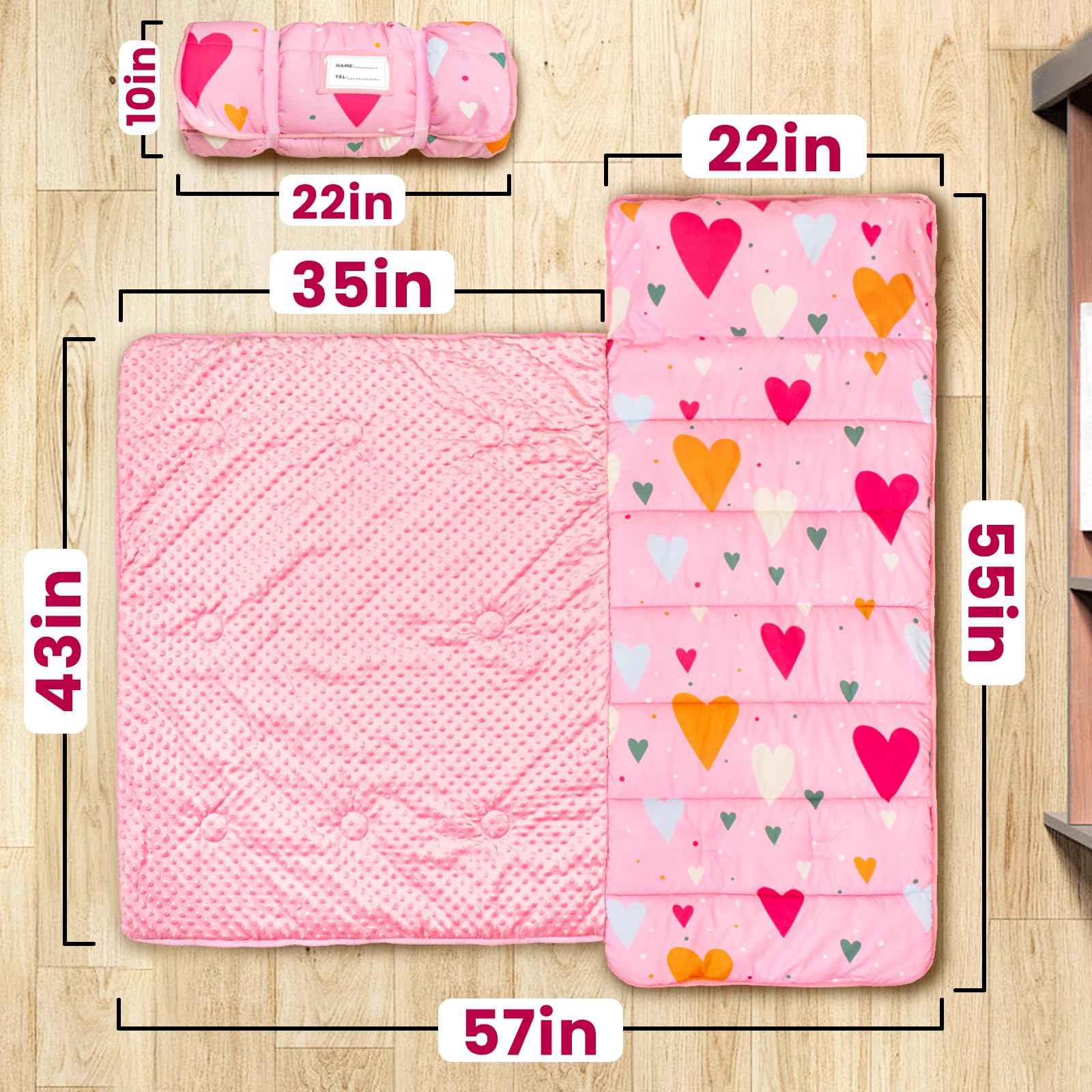Beavtaens nap mat with pillow and minky blanket for cozy rest