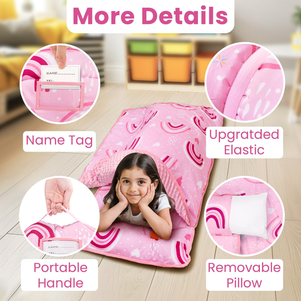 Beavtaens nap mat portable handle enables easy transport.