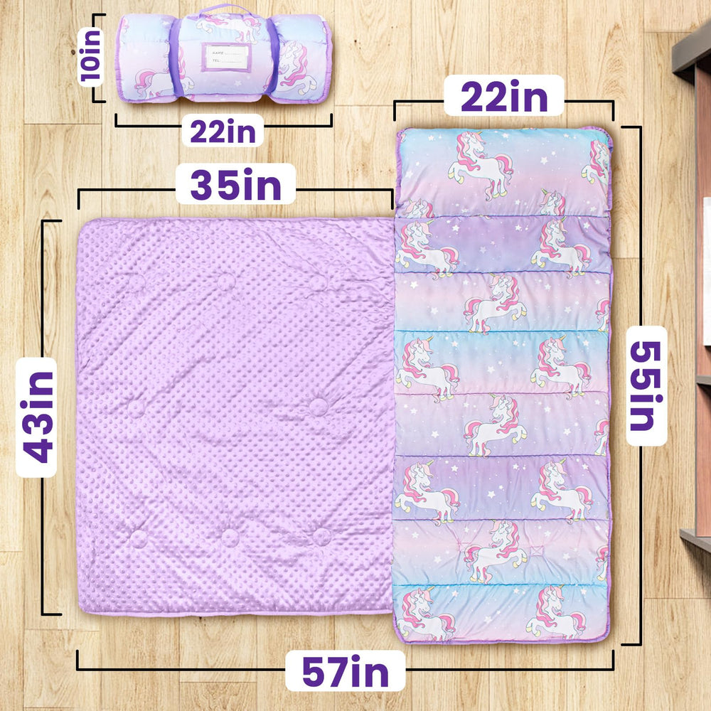 Beavtaens nap mat rollable with handle for easy transport.