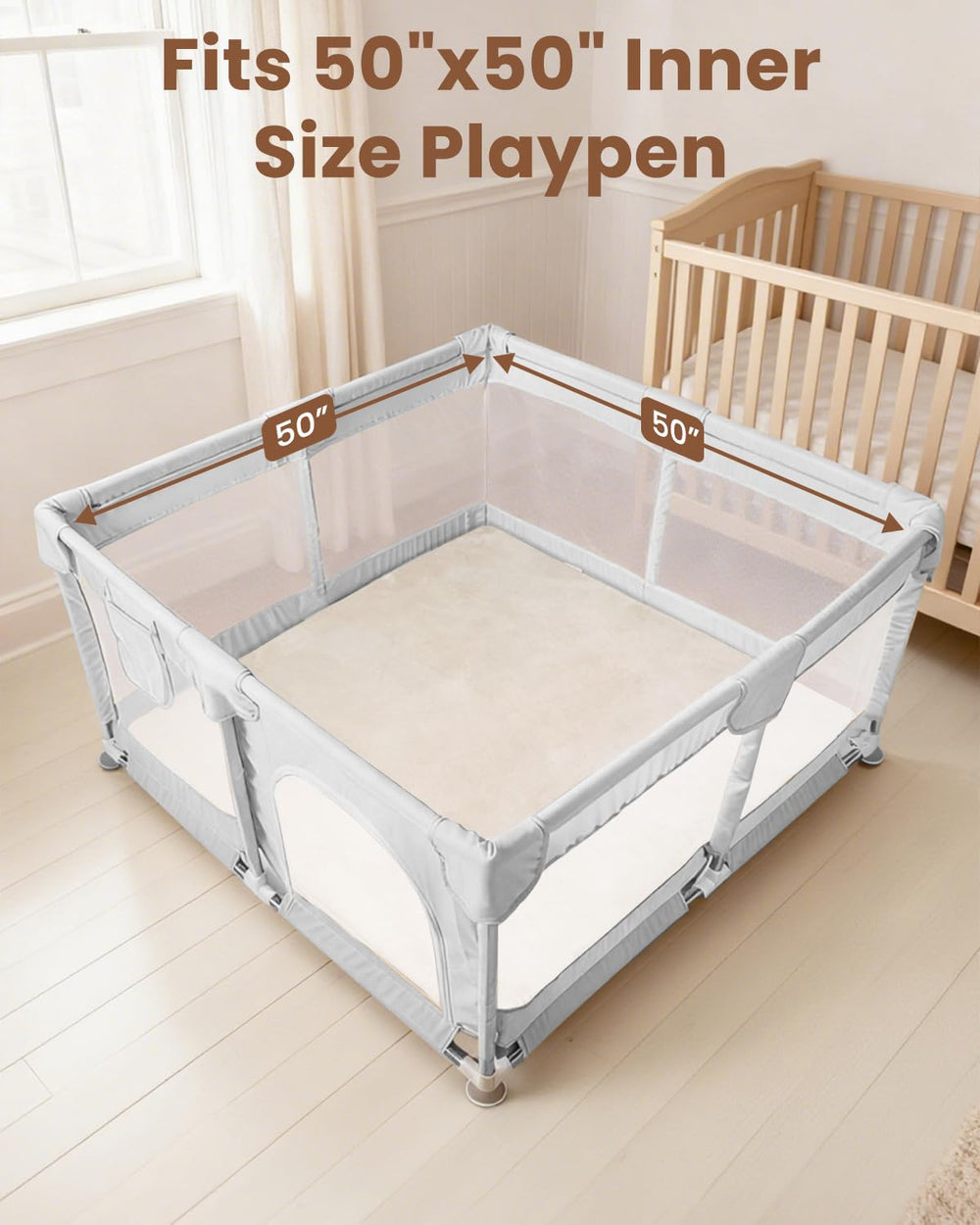 Beavtaens non-slip bottom dots keep the mat steady on smooth floors.