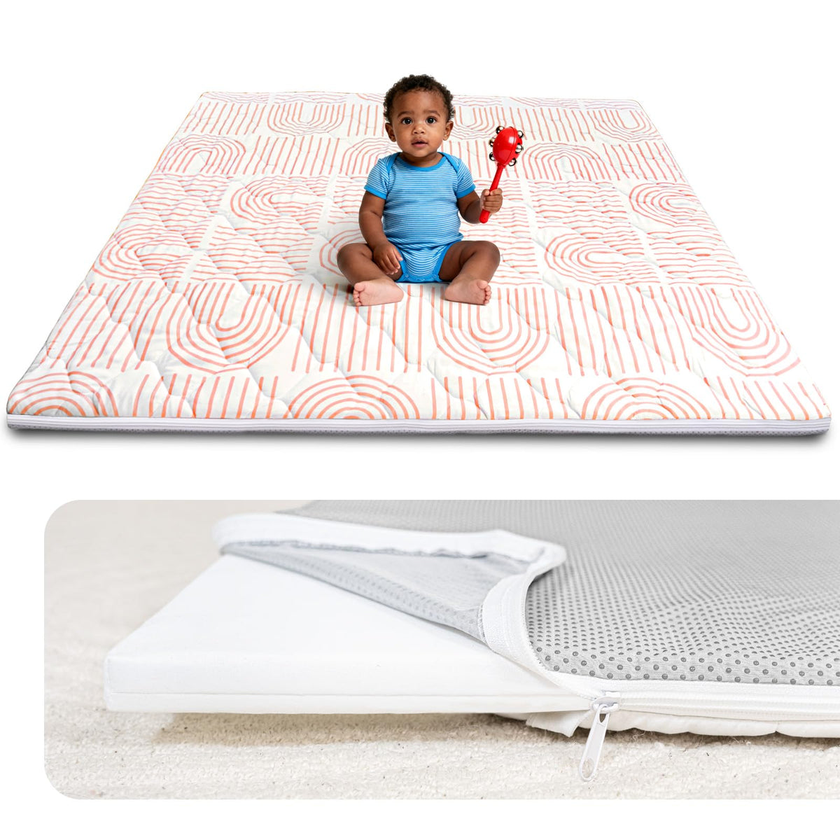 Beavtaens Rainbow Play Mat 50x50 cushions safe baby play