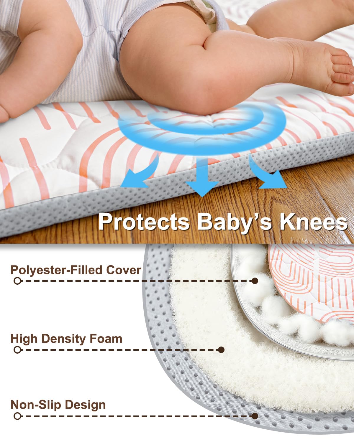 Beavtaens Rainbow Play Mat easy-clean surface for spills
