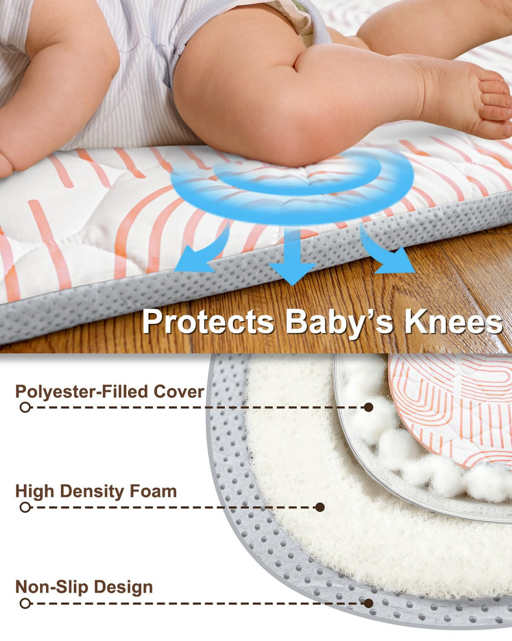 Beavtaens Rainbow Play Mat easy-clean surface for spills