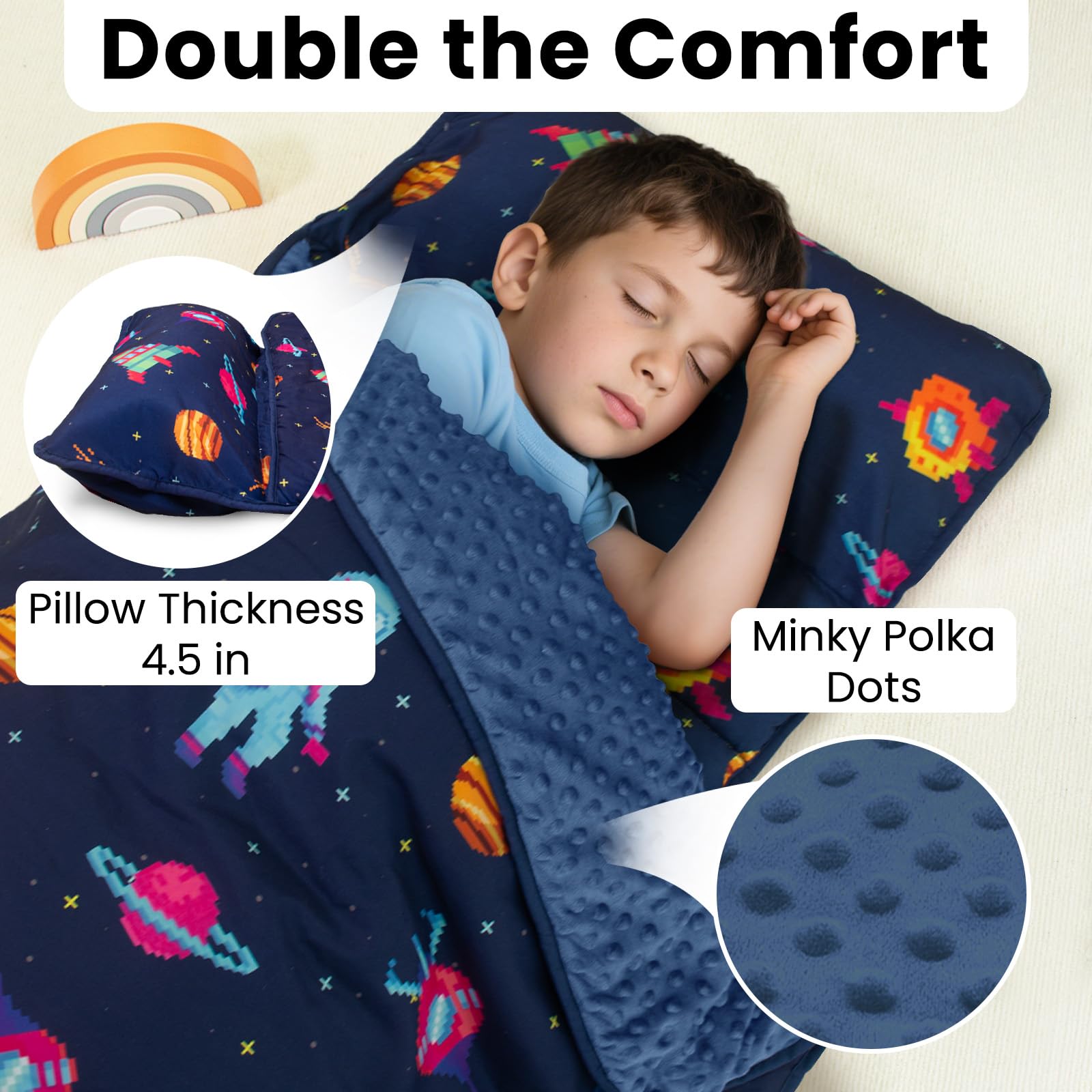 Beavtaens washable mat and pillow with fade-resistant fabric