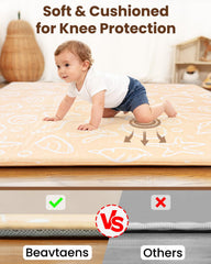 Beavtaens soft flannel surface offers gentle touch for tummy time.