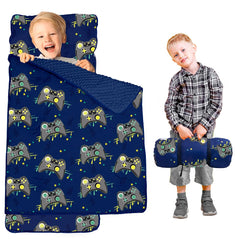 Beavtaens toddler nap mat with pillow and minky blanket for cozy comfort
