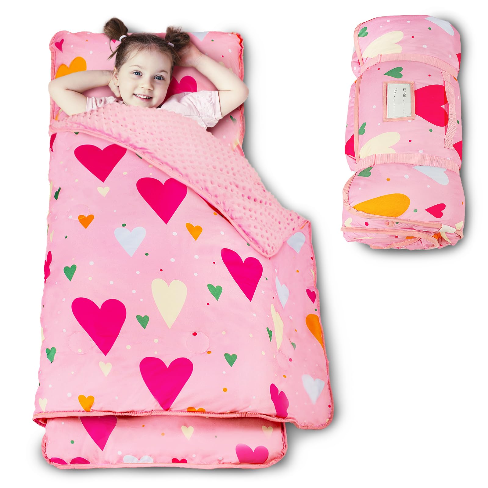 Beavtaens toddler nap mat rolled with handle for easy transport