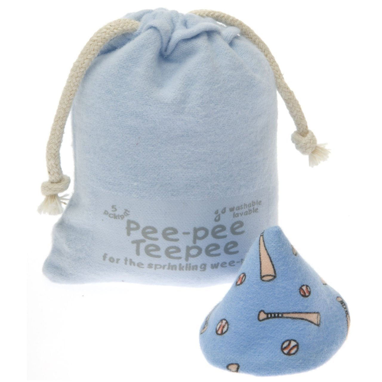 Beba Bean Pee-Pee Teepee Baseball Blue pack ready for nursery or travel.