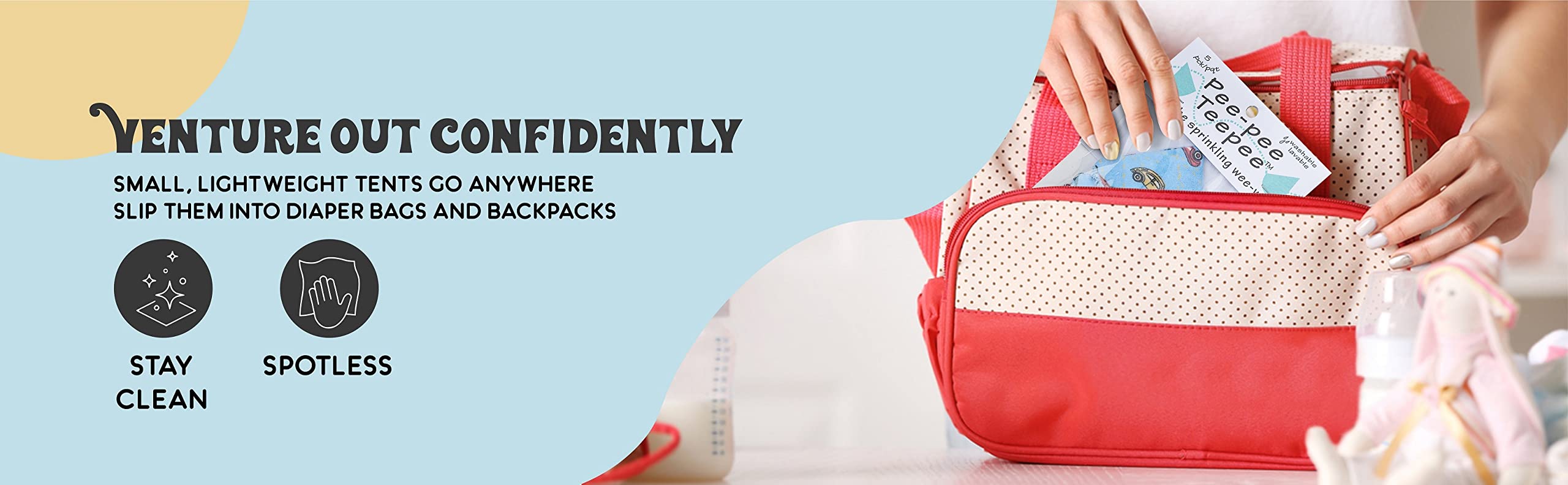 Beba Bean washable teepees that are reusable and reduce waste.