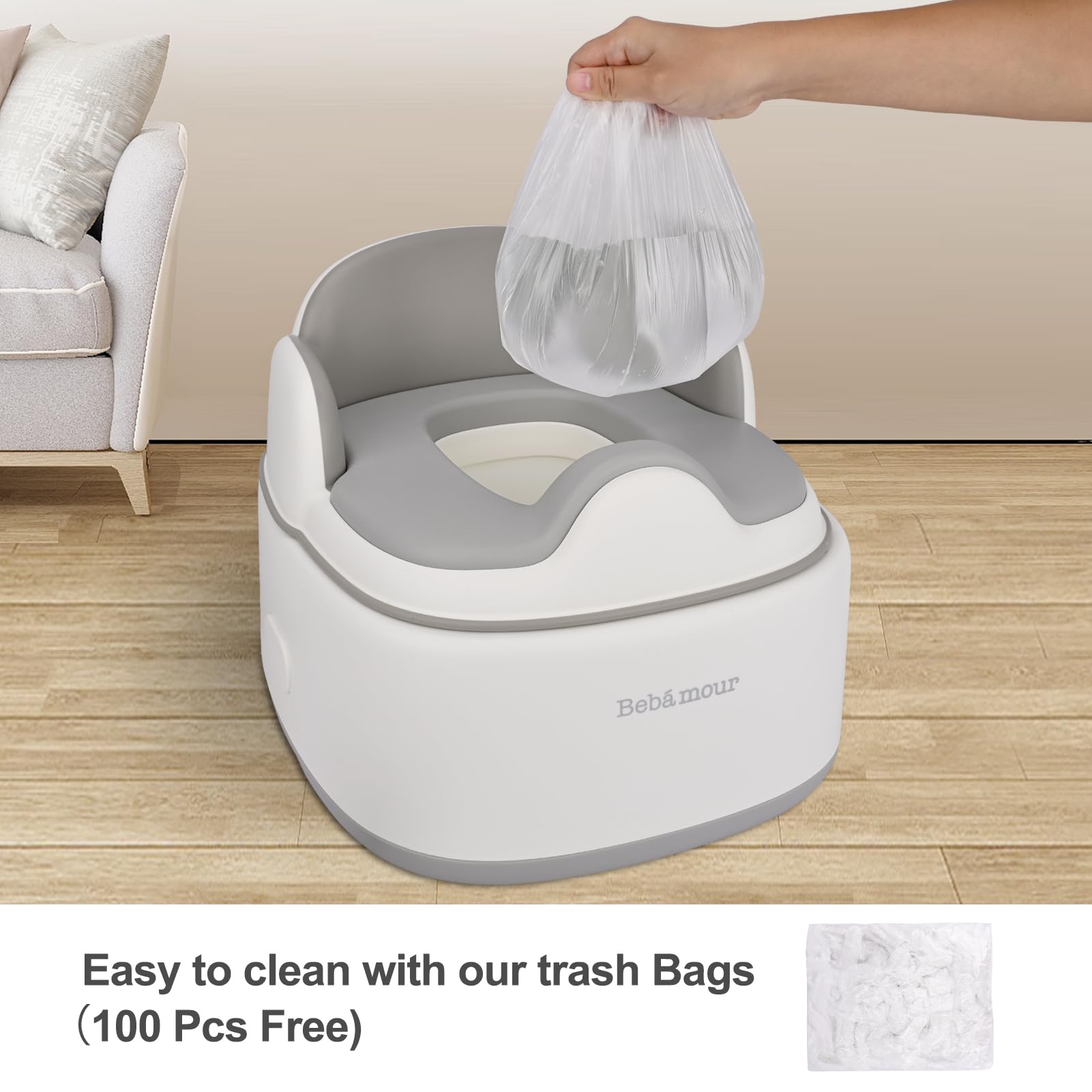 Bebamour anti-slip base keeps stability during busy bathroom moments.