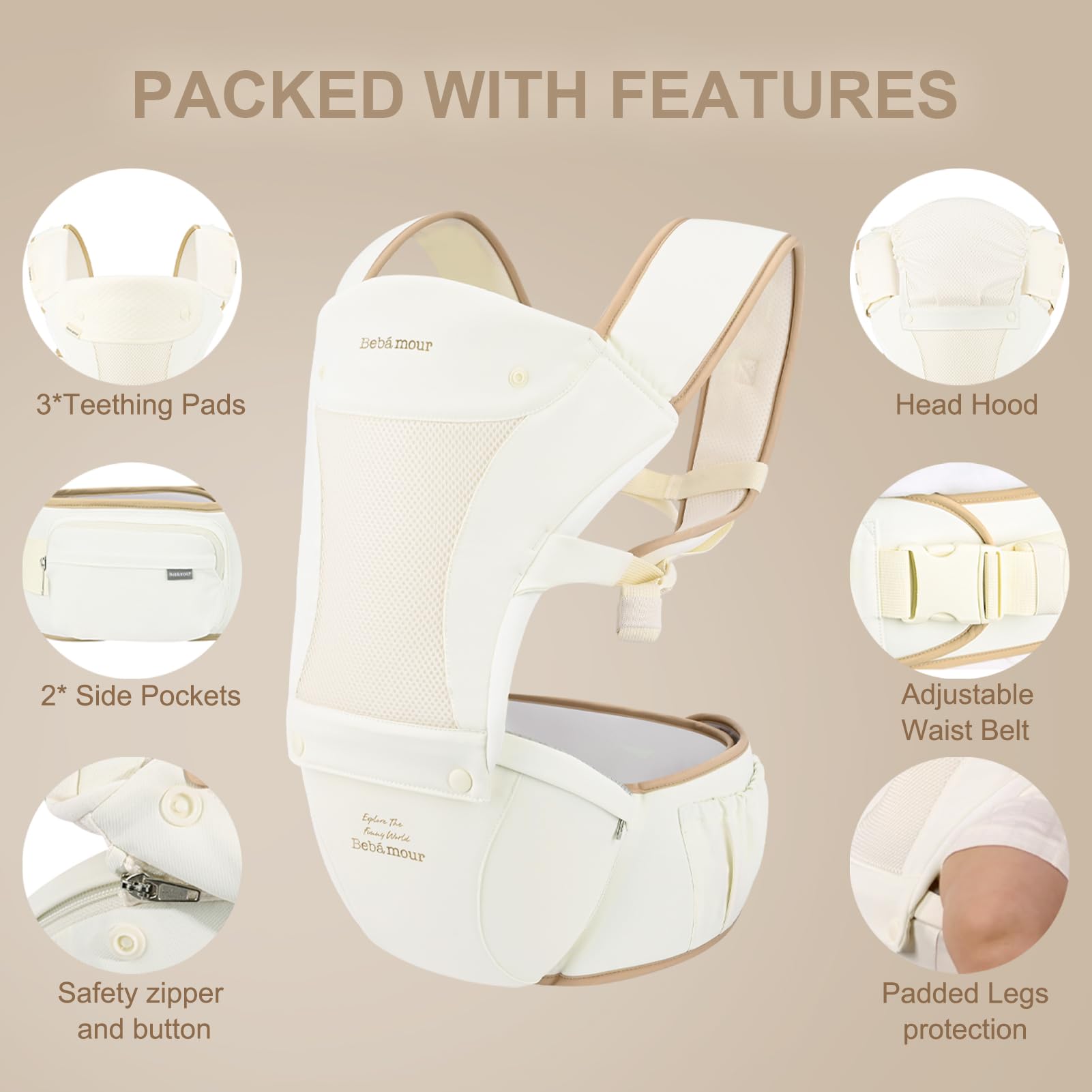 Bebamour hood detachable feature provides wind and sun protection