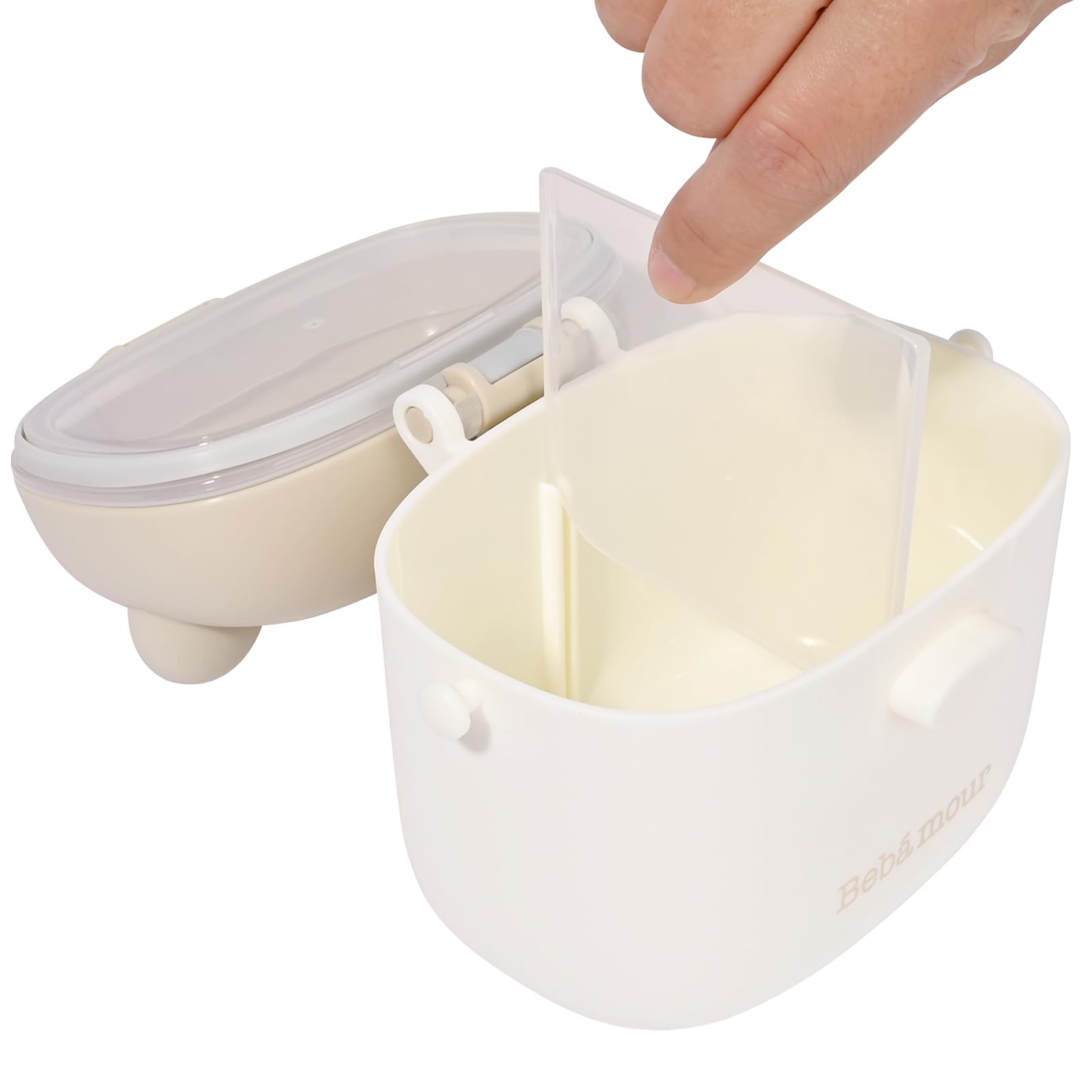 Bebamour Coffee Cow snack box three compartment layout for variety