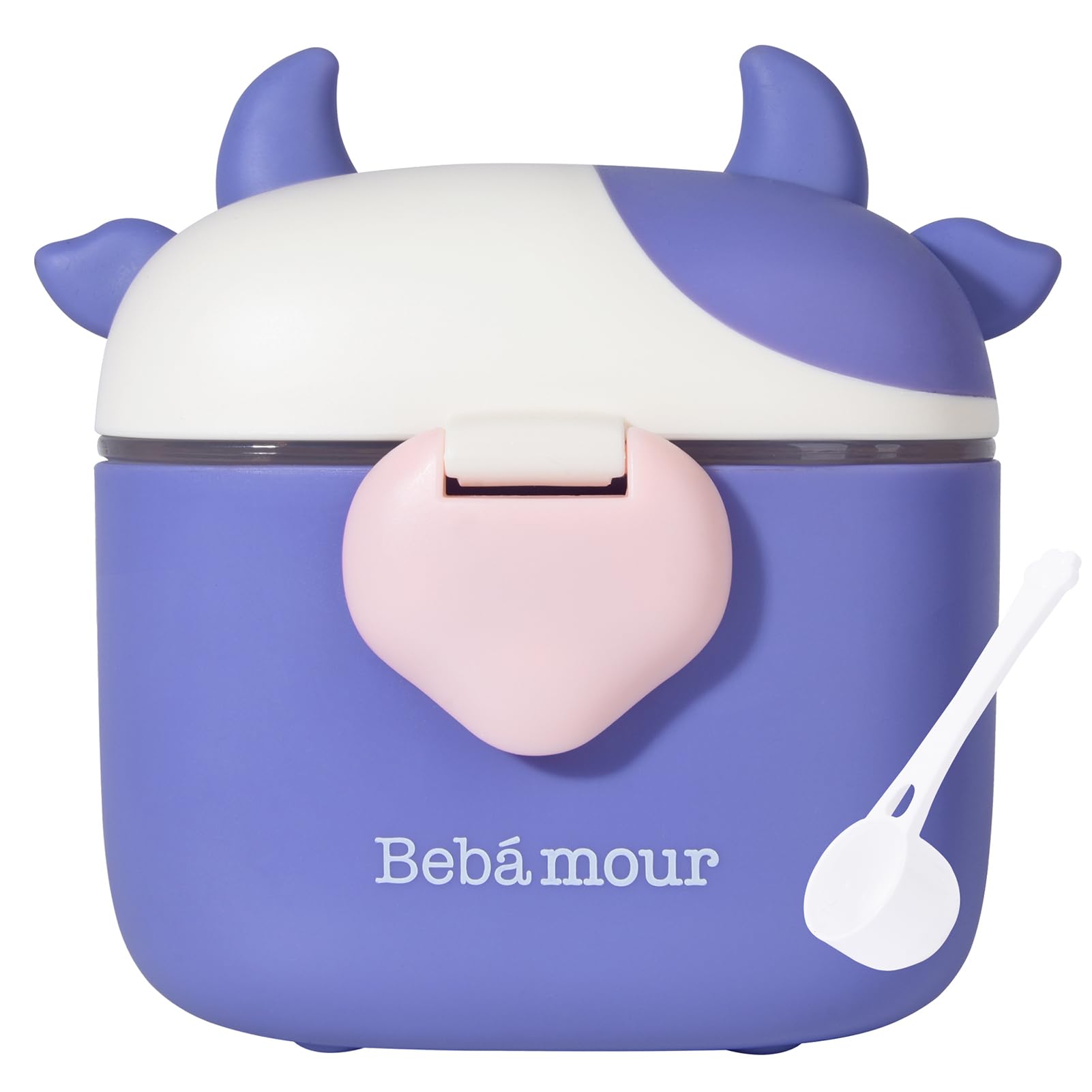Bebamour formula dispenser on the go with secure travel cap.