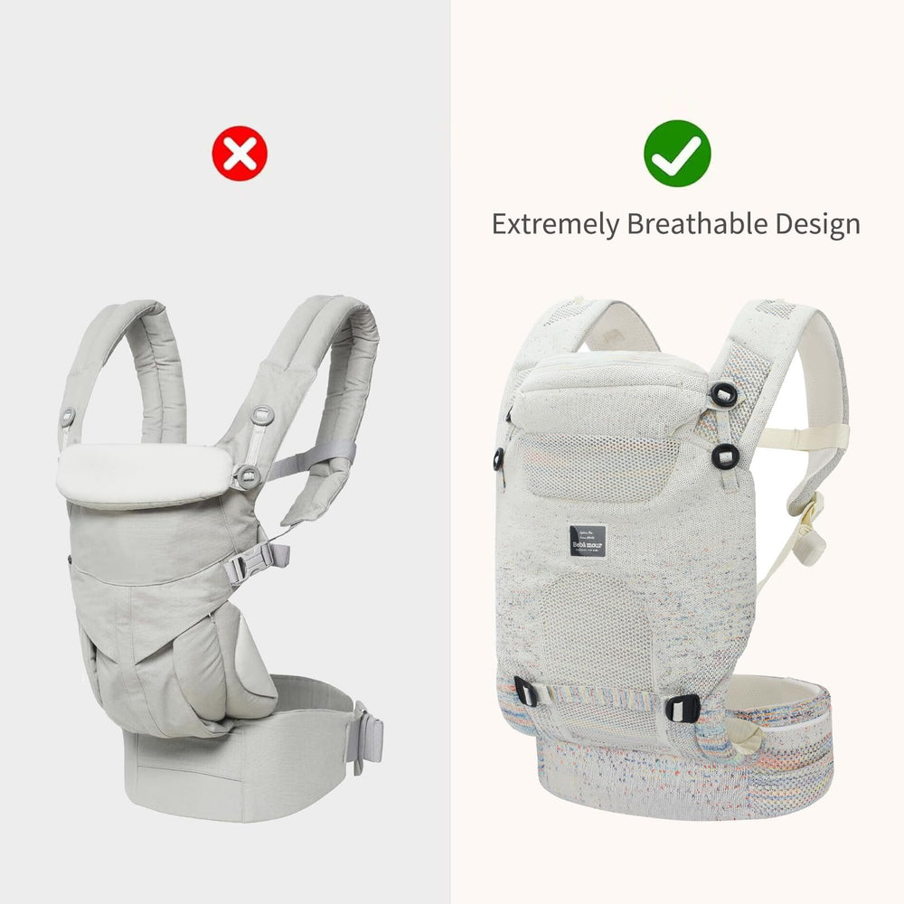 Bebamour Knit Baby Carrier cream drooling bibs keeping baby clean during wear