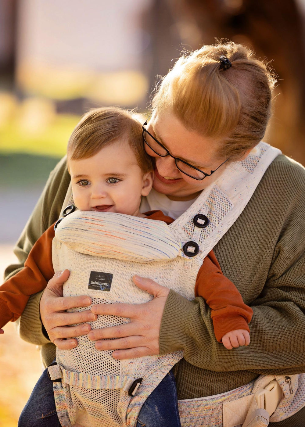 Bebamour Knit Baby Carrier cream gift box ready for gifting