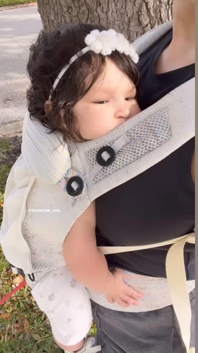 Bebamour Knit Baby Carrier cream lightweight design for comfortable carrying
