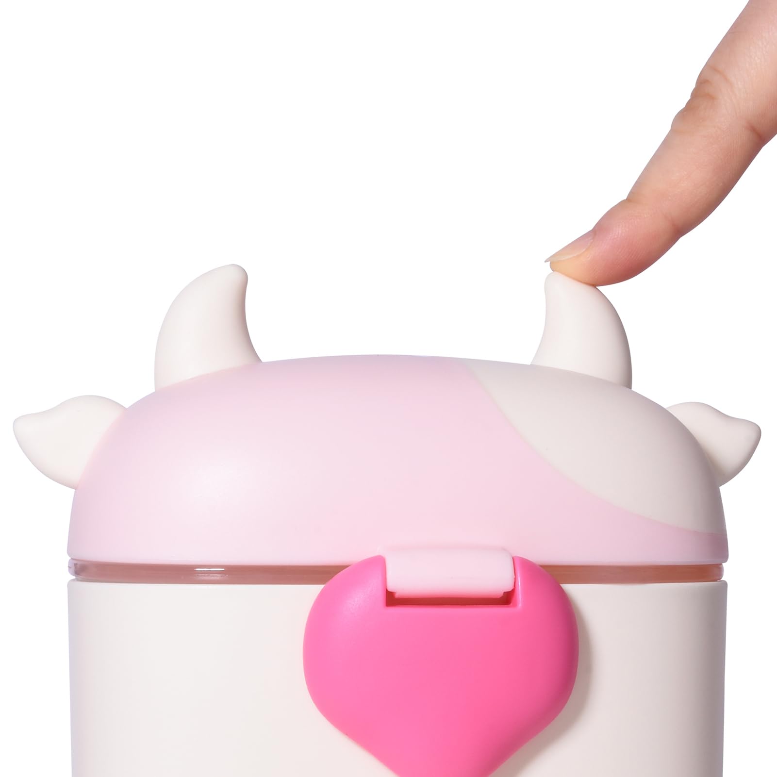 Bebamour light pink cow snack container ideal for fruits and treats