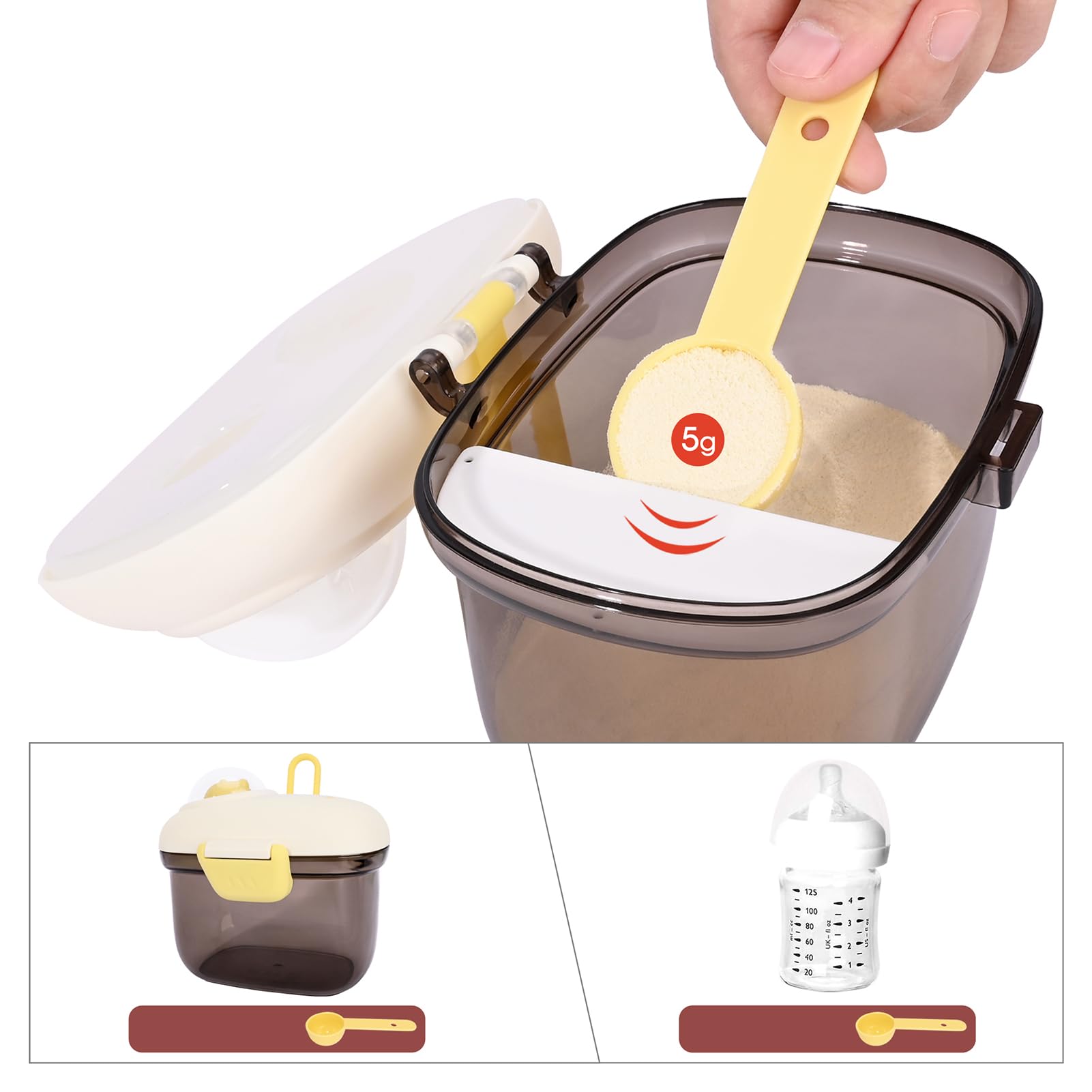 Bebamour portable dispenser with carry handle for travel