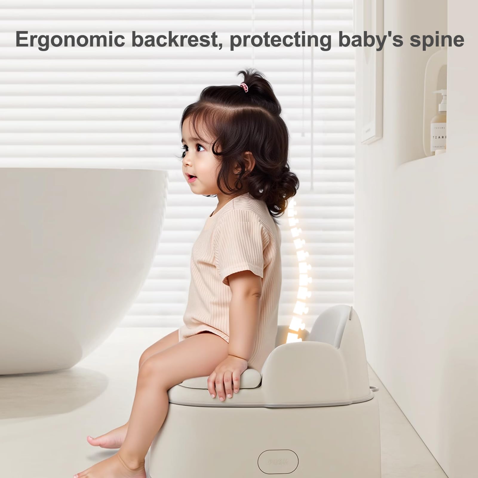 Bebamour potty step stool helps kids reach the toilet independently.