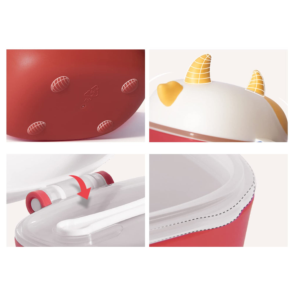 Bebamour soft rubber lid edges are gentle for tiny bites.