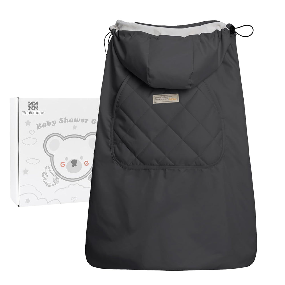 bebamour winter cover front view showing universal carrier fit for babies