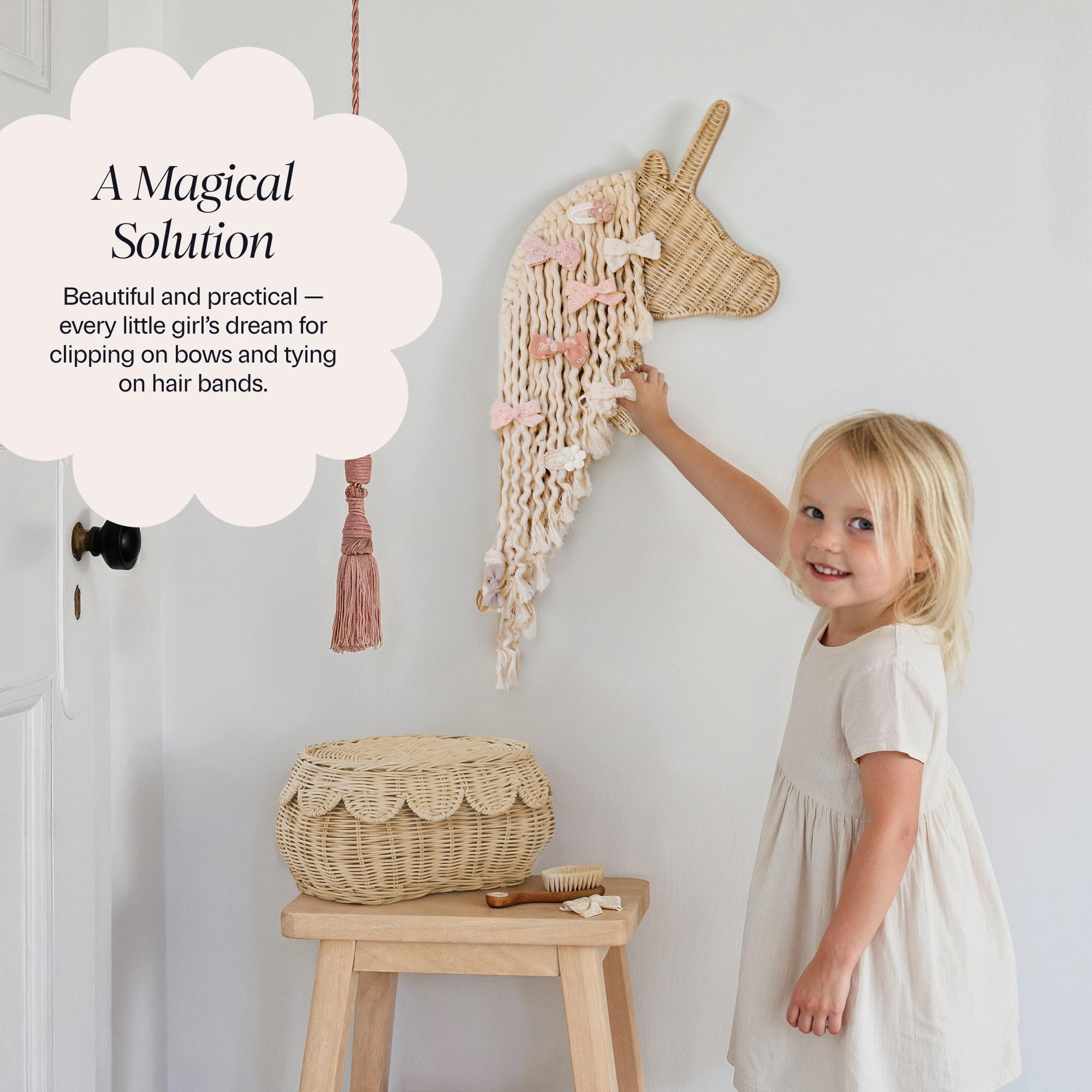 Natural rattan material closeup emphasizes durability and warm tone in boho spaces.