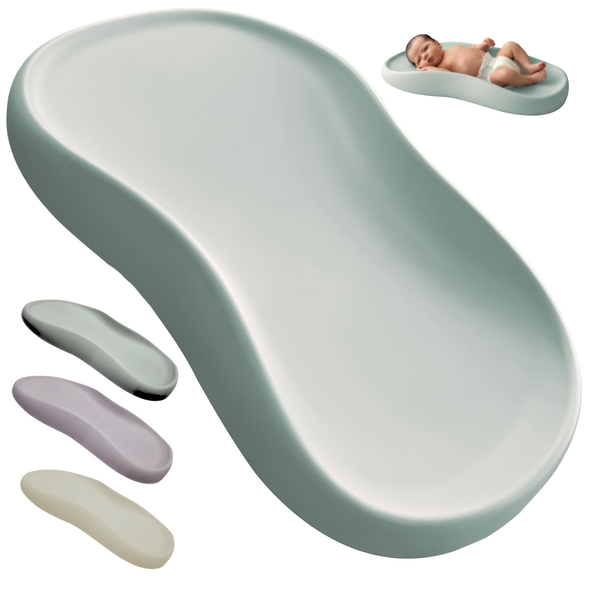 Bébé Boutique Deluxe Changing Pad in teal, top view, quick-clean surface for busy parents.