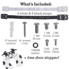 Bebe Earth adjustable wall anchor securing a bookshelf to the wall