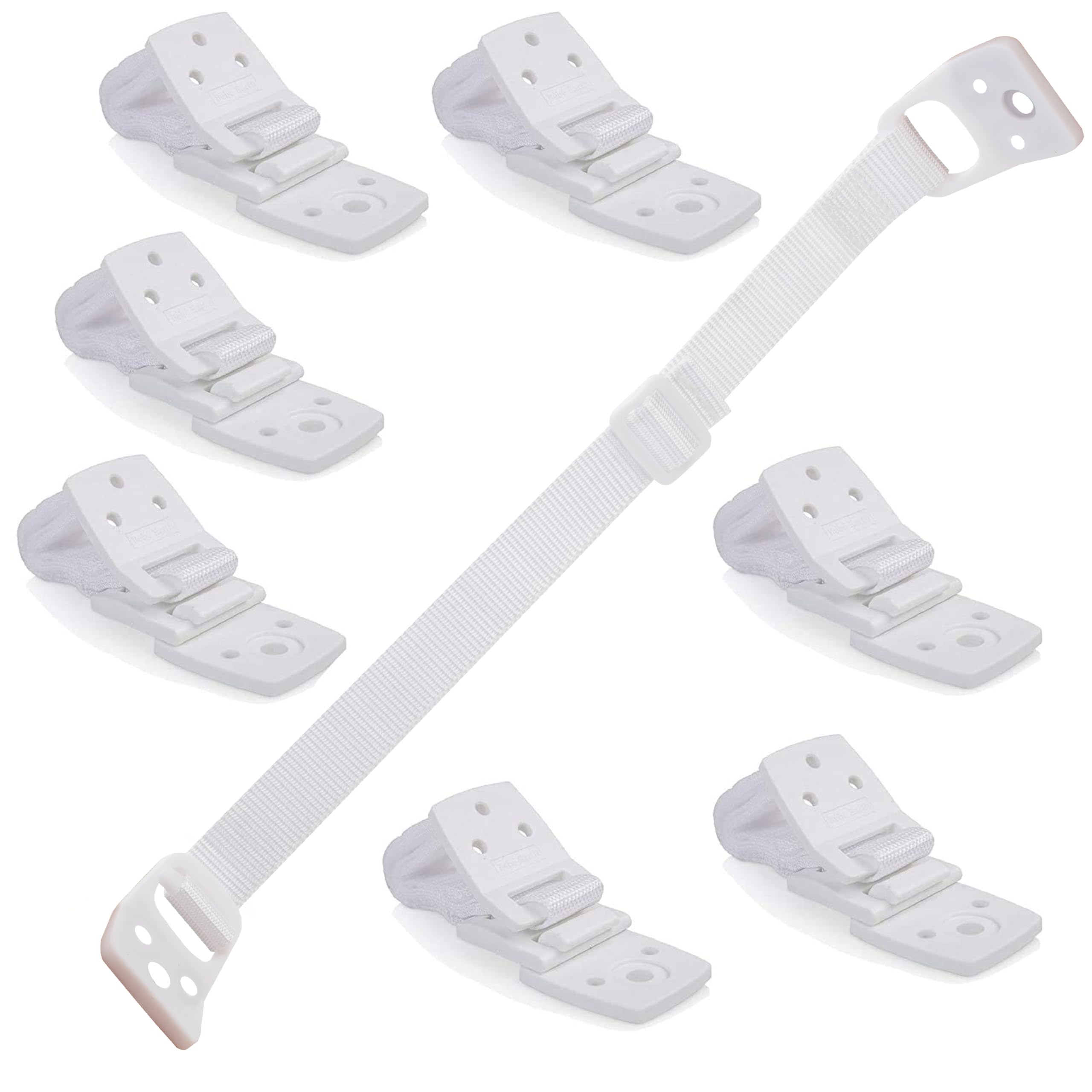 Bebe Earth anti-tip strap anchoring a TV for stability