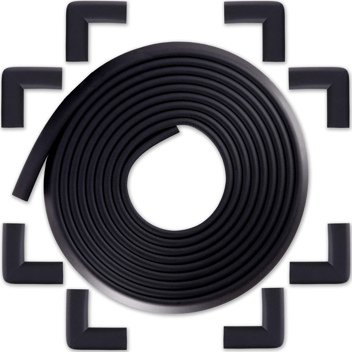 Bébé Earth Onyx Black edge protector on a table edge for safer contact