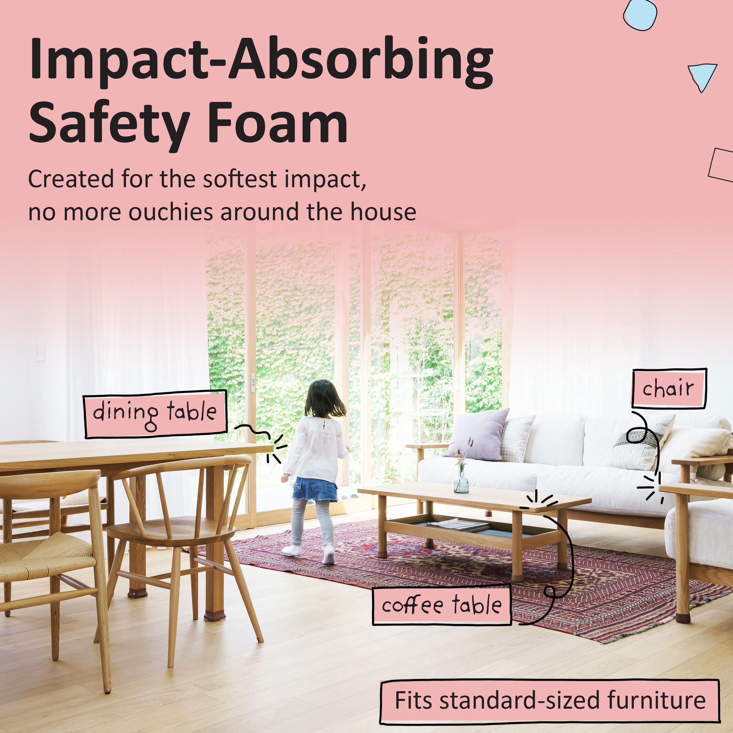 Bebe Earth soft, dense foam padding cushions accidental bumps.