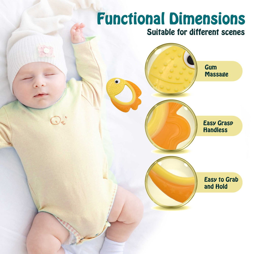 Bebe Mondo goldfish teether is BPA-free and PVC-free for peace of mind.