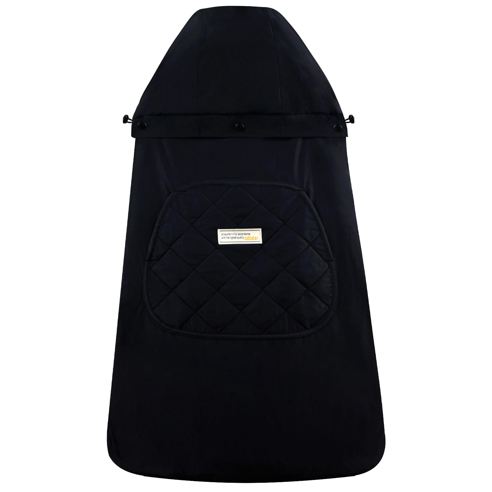 Bebear Bebamour Winter Cover back view shows carrier compatibility and convenience