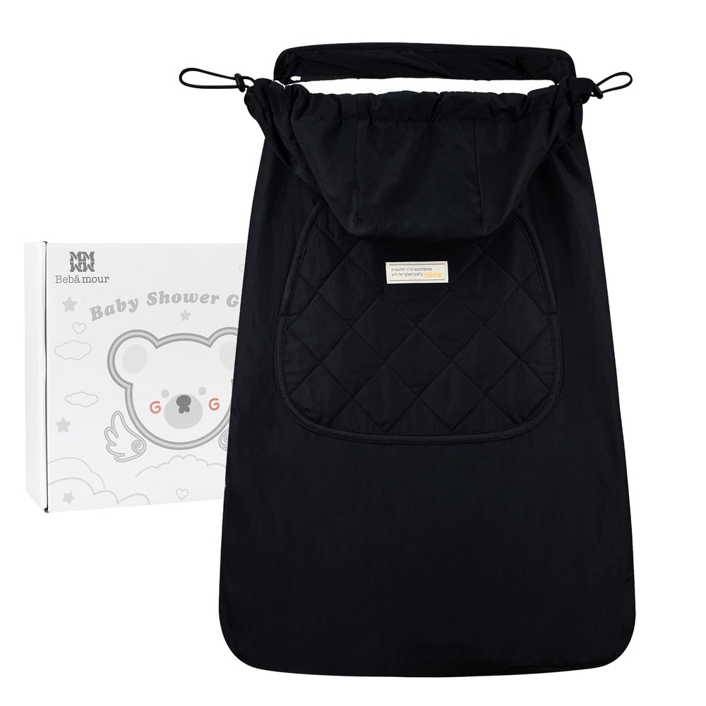 Bebear Bebamour Winter Cover front view with hoodie attachment keeps baby warm