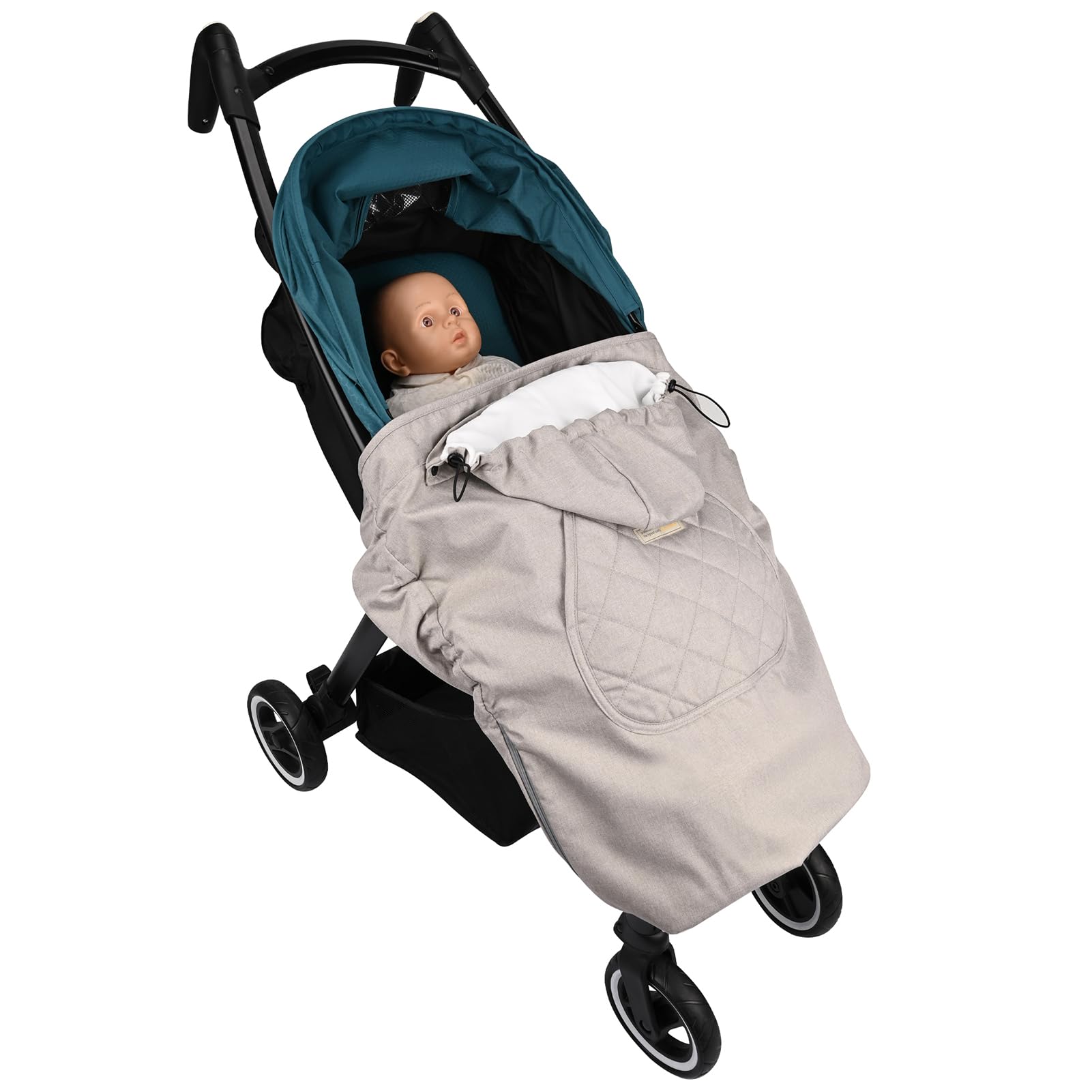 bebear winter cover side view keeps baby snug while parents carry on adventures